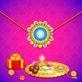 Decorated thali with rakhi for Raksha Bandhan