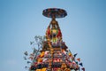 Decorated top of the car during procession around the Kapaleeshwarar Temple, Mylapore, Chennai, India during Mylapore Panguni