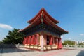 Decorated Tower of Chinese temple's curved roof in Chinese Temple Royalty Free Stock Photo