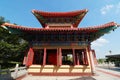 Decorated Tower of Chinese temple's curved roof in Chinese Temple Royalty Free Stock Photo