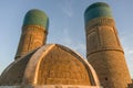 Decorated towers of Chor Minor madrassa in Bukhara