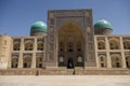 Decorated with traditional ornament facade of Mir-i Arab Madrasa Royalty Free Stock Photo