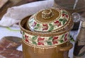 Decorated traditional Transylvanian pot Royalty Free Stock Photo