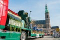 Decorated trunk in the beautiful and colorful flower parade