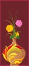 Decorated Vase With Flower,