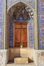 Decorated wall of Nasir Ol-Molk mosque, also famous as Pink Mosque. Shiraz. Iran Royalty Free Stock Photo