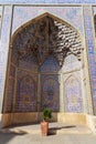 Decorated wall of Nasir Ol-Molk mosque, also famous as Pink Mosque. Shiraz. Iran Royalty Free Stock Photo