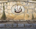 Decorated wall in the parking lot just past the front of the Jewish Cemetary, Castle Hill Park, Nice Royalty Free Stock Photo