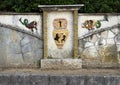 Decorated wall in the parking lot just past the front of the Jewish Cemetary, Castle Hill Park, Nice Royalty Free Stock Photo