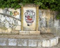 Decorated wall in the parking lot just past the front of the Jewish Cemetary, Castle Hill Park, Nice