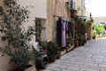 Decorated wall of a private house in a lane of the Old City of Acre in Israel Royalty Free Stock Photo
