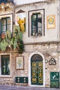 Decorated wall of urban house in Taormina, Sicily Royalty Free Stock Photo