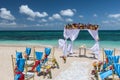 decorated wedding arch on Puka beach at Boracay island Philippines Royalty Free Stock Photo