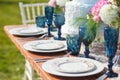 Decorated for wedding elegant dinner table Royalty Free Stock Photo
