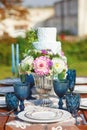 Decorated for wedding elegant dinner table Royalty Free Stock Photo