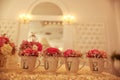 Decorated wedding table Royalty Free Stock Photo