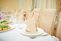 Decorated wedding table in a restaurant Royalty Free Stock Photo