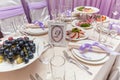 Served wedding table. Royalty Free Stock Photo