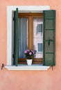 Decorated window. Burano . Venice Royalty Free Stock Photo