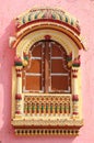 A decorated window in Bikaner Royalty Free Stock Photo