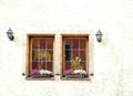 Decorated windows in rothenburg ob der tauber