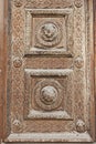 Decorated wood door