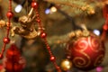 Decorated xmas tree (shallow dof, angel in focus)