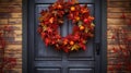 decorati holiday wreath on door