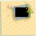 Decoratibe frame for photo in scrapbook style.