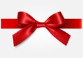 Decoratie red bow with ribbon.