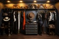 Decorating a beautiful dressing room of Pirate Style Custom Closet Organization. AI Generated