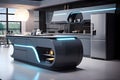 Decorating a beautiful kitchen of Futuristic Style Create a Functional Layout. AI Generated