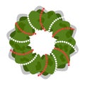 Wreath with Garlands Christmas Decoration Icon