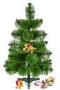 Decorating of the Christmas tree and broken toys, isolated on a Royalty Free Stock Photo