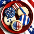 Decorating cookies in red, white, and blue is a fantastic way to celebrate