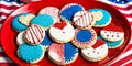 Decorating cookies in red, white, and blue is a fantastic way to celebrate