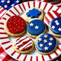 Decorating cookies in red, white, and blue is a fantastic way to celebrate