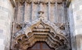 Decoration above the main entrance to the Black church in Brasov town, Romania