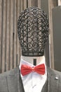 Decoration of an advertising doll for suits with a head made of metal rings