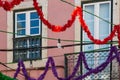 The decoration of the alleyways of the old historic district of