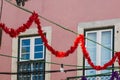 The decoration of the alleyways of the old historic district of