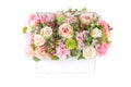 Decoration artificial plastic flower with vintage design basket