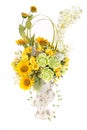 Decoration artificial plastic flower with vintage design vase