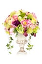 Decoration artificial plastic flower with vintage design vase