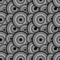 Decoration background. Seamless pattern of dots and circles black and white Royalty Free Stock Photo