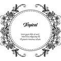 Decoration beautiful flower frame, for various card of concept tropical. Vector Royalty Free Stock Photo