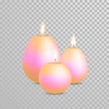 Decoration candle gold pearl color vector