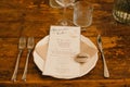 Decoration of the centerpieces of a wedding with the cutlery and vintage details