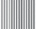 Decoration chain braid ornament belt plait isolated pattern border seamless set design vector illustration