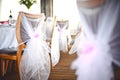 Wedding chairs decoration Royalty Free Stock Photo